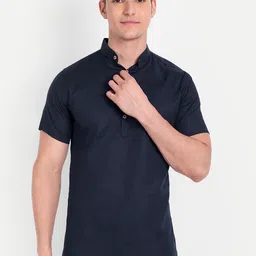 Vida Loca Band Collar Pure Cotton Kurta-image-94