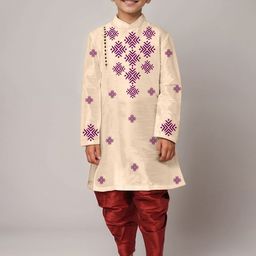 DEVOILER Boys Geometric Printed Round Neck Straight Kurta-52