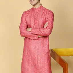 TABARD Bandhani Printed Mandarin Collar Pure Cotton Straight Kurta-image-9