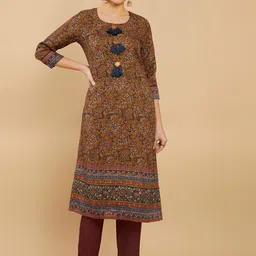 Soch Women Olive Green Ethnic Motifs Printed Kurta-image-40