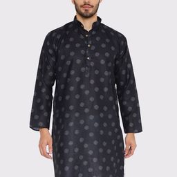 Maharaja Ethnic Motifs Printed Mandarin Collar Cotton Linen Kurta-picture-53