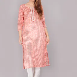 JC4U Leheriya Printed Gotta Patti Cotton Regular Kurta-6
