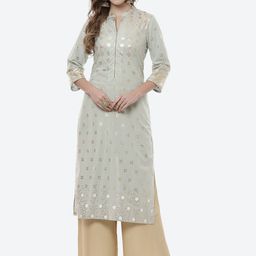 Biba Women Sea Green Ethnic Motifs Printed Kurta-35