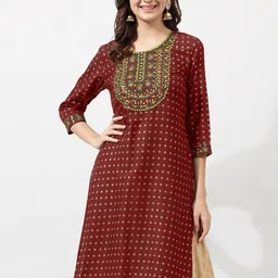 KALINI Geometric Printed Kurta-picture-29
