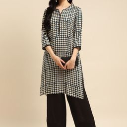 Rangita Geometric Printed Notch Neck Bagru Block Printed Straight Kurta-image-23