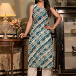 Ramas Floral Printed Sequins Pure Cotton Kurta-picture-18