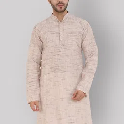 Latest Chikan Garments Men Beige Solid Straight Kurta-picture-35