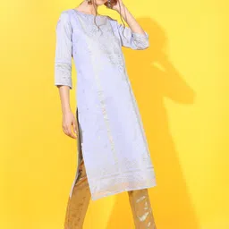 Vishudh Women Blue Ethnic Motifs Printed Kurta-30
