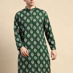 Amodh by Kisah Mandarin Collar Ethnic Motifs Printed Kurta-picture-53