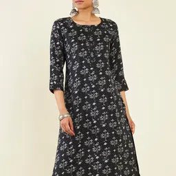 Soch Knee Length Ethnic Motifs Printed Straight Kurta-image-99