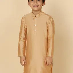 KISAH Boys Mandarin Collar Pure Cotton Straight Kurta-image-75