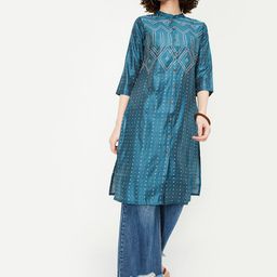 max Geometric Printed Mandarin Collar Straight Kurta-image-59