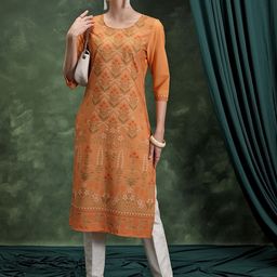 KETCH Ethnic Motifs Printed Straight Kurta-22