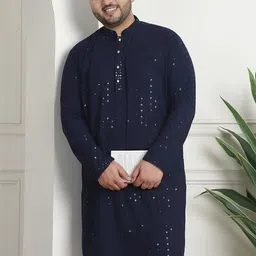 SOJANYA PLUS Geometric Embroidered Sequinned Cotton Straight Kurta-image-47