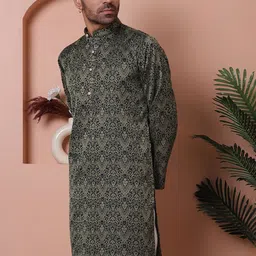 Anouk Ethnic Motifs Printed Jacquard Kurta-picture-52