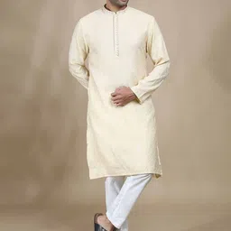 FILORI Ethnic Motifs Embroidered Mandarin Collar Jacquard Straight Kurta-picture-49