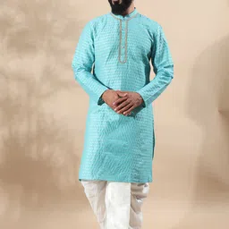 FILORI Woven Design Mandarin Collar Jacquard Straight Kurta-picture-34