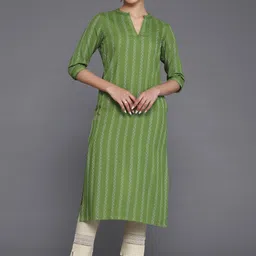 Libas Striped Woven Design Notch Neck Straight Kurta-picture-52