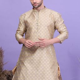Larwa Men Thread Work Jacquard Kurta-image-60