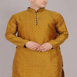 Larwa Men Thread Work Jacquard Kurta-image-94