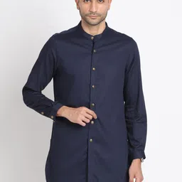 Turtle Geometric Woven Design Jacquard Pure Cotton Kurta-73