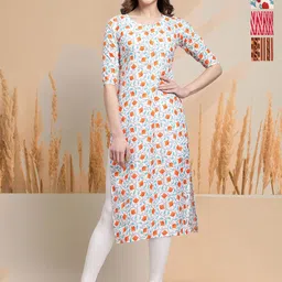 7Threads Women Ethnic Motifs Printed Sequinned Floral Crepe Kurta-picture-17