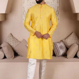 Lightpole Ethnic Embroidered Cotton Silk Straight Kurta-image-14