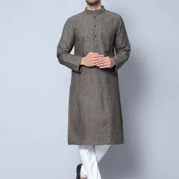 Latest Chikan Garments Striped Mandarin Collar Kurta-44