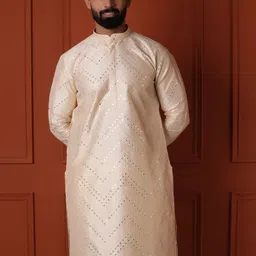 Lightpole Embellished Mandarin Collar Mirror Work Straight Kurta-picture-35