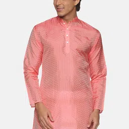 Sethukrishna Men Red Geometric Kurta-picture-12