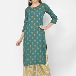 Span Women Green Ethnic Motifs Kurta-image-96