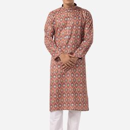 THE KURTA COMPANY Ethnic Motifs Printed Mandarin Collar Straight Kurta-picture-12