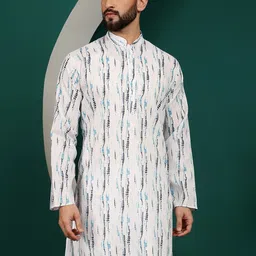 Armaan Ethnic Mandarin Collar Printed Cotton Kurta-image-92