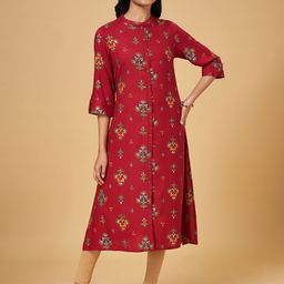 YU by Pantaloons Women Ethnic Motif Printed A-Line Kurta-picture-12