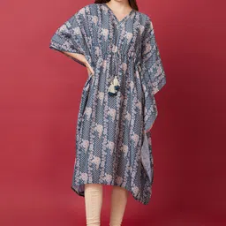 Globus Floral Printed Sequinned Kaftan Kurta-picture-3