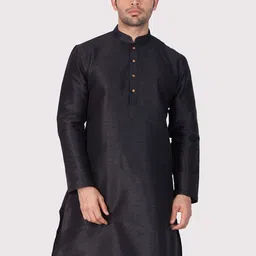 VASTRAMAY Men Black Thread Work Kurta-55