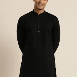 VASTRAMAY Men Black Thread Work Kurta-picture-42