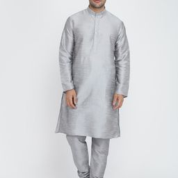 ROYAL KURTA Men Silver-Toned Kurta-31