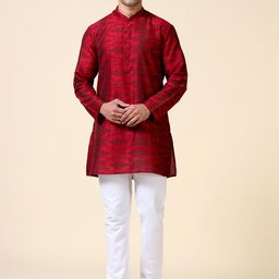 TATTVA Ethnic Motifs Printed Mandarin Collar Straight Short Kurta-image-45