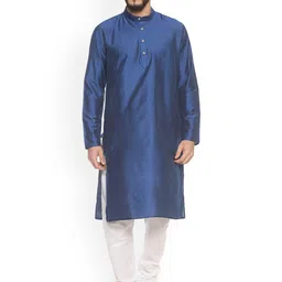 TATTVA Long Sleeves Mandarin Collar Thread Work Kurta-picture-13