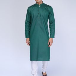 BELLAZO Cotton Straight Knee Length Mandarin Collar Kurta-image-88