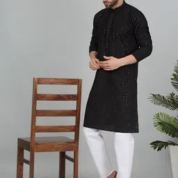 KRAFT INDIA Men Geometric Embroidered Thread Work Kurta-picture-10