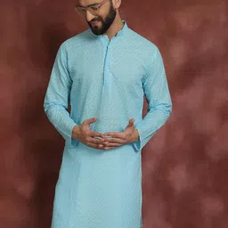 SOJANYA Geometric Embroidered Pure Cotton Straight Kurta-picture-28