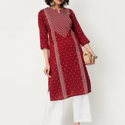 max Bandhani Printed Round Neck Kurta-picture-55