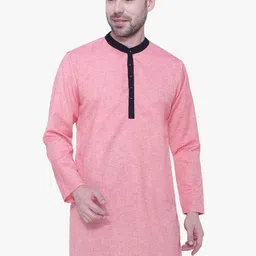 Kuons Avenue Men Peach-Coloured & Black Kurta-picture-15