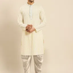 Amodh by Kisah Men Striped Printed Cotton Kurta-picture-10