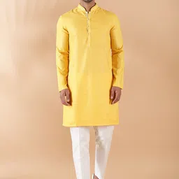THE KURTA COMPANY Mandarin Collar Cotton Kurta-image-94
