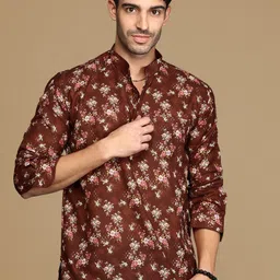 Sanwara Floral Printed Mandarin Collar Short Kurta-picture-44