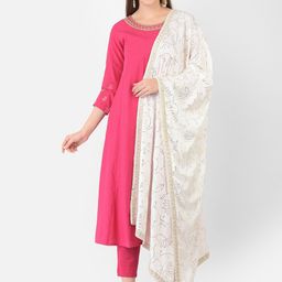 Span Women Pink Kurta-19