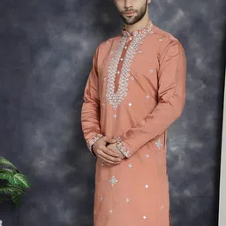 Jompers Embroidered Mandarin Collar Thread Work Kurta-picture-33